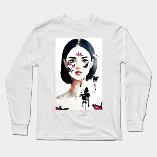 Girl with butterflies #03 Long Sleeve T-Shirt